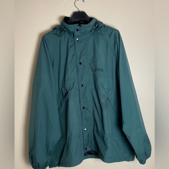 Field & Stream Other - Field and Stream Men's Hunter Green Hooded Rain Jacket X-LG Black Fleece Lining